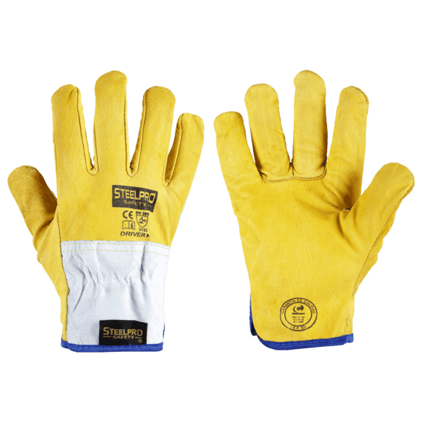 Guante cuero Driver Amarillo
