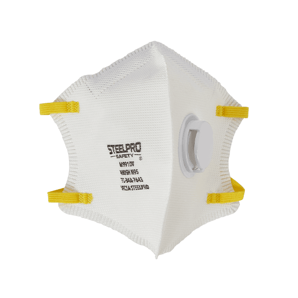 Respirador Descartable N95 M9910V Plegable Blanco C/ Válvula STEELPRO™ Caja X 15 UND